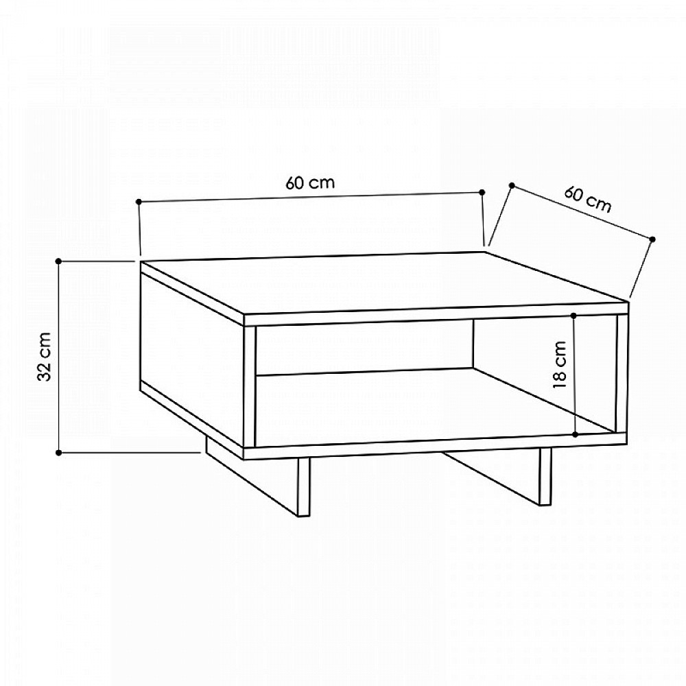 Τραπεζάκι σαλονιού Hola Megapap χρώμα ανθρακί 60x60x32εκ. Τραπεζάκι σαλονιού Hola Megapap χρώμα ανθρακί 60x60x32εκ.