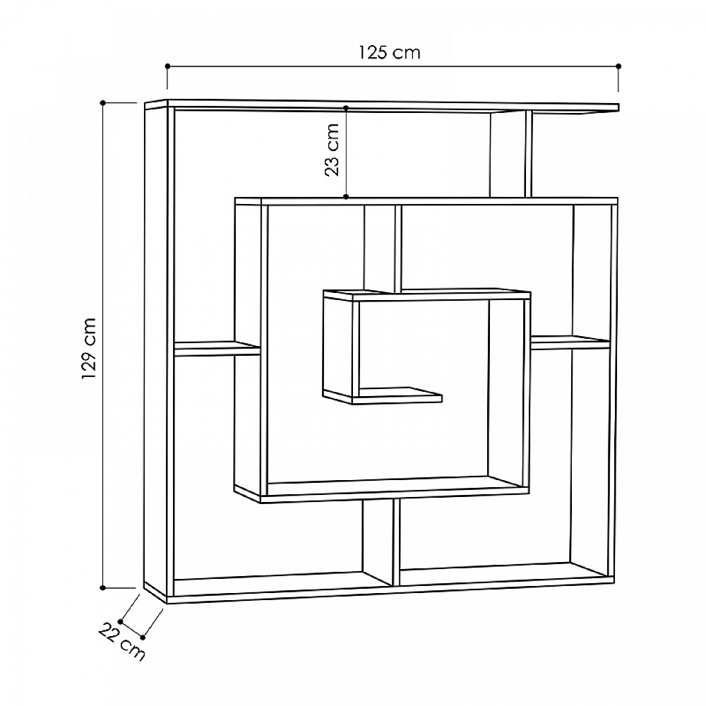 Βιβλιοθήκη Labirent Megapap χρώμα λευκό 125x22x129εκ. Βιβλιοθήκη Labirent Megapap χρώμα λευκό 125x22x129εκ.