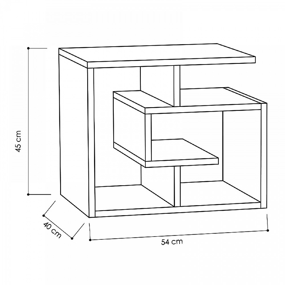 Βοηθητικό τραπεζάκι Labirent Megapap Megapap χρώμα λευκό 54x40x45εκ.