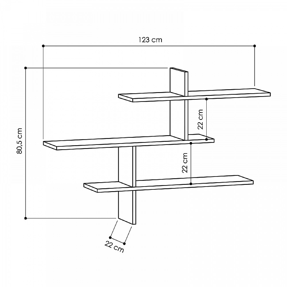 Ραφιέρα τοίχου Leo Megapap χρώμα ανθρακί 123x22x80εκ. Ραφιέρα τοίχου Leo Megapap χρώμα ανθρακί 123x22x80εκ.