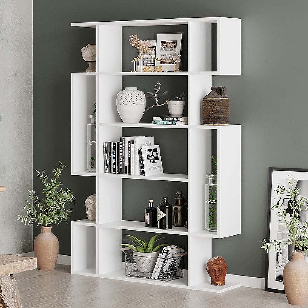 Βιβλιοθήκη Mito Megapap χρώμα λευκό 108x25x161εκ. Βιβλιοθήκη Mito Megapap χρώμα λευκό 108x25x161εκ.