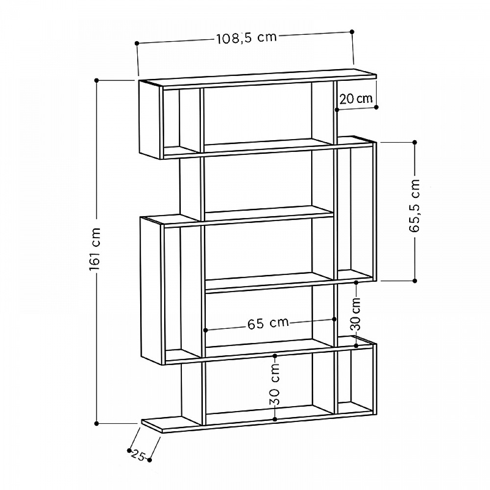 Βιβλιοθήκη Mito Megapap χρώμα λευκό 108x25x161εκ. Βιβλιοθήκη Mito Megapap χρώμα λευκό 108x25x161εκ.