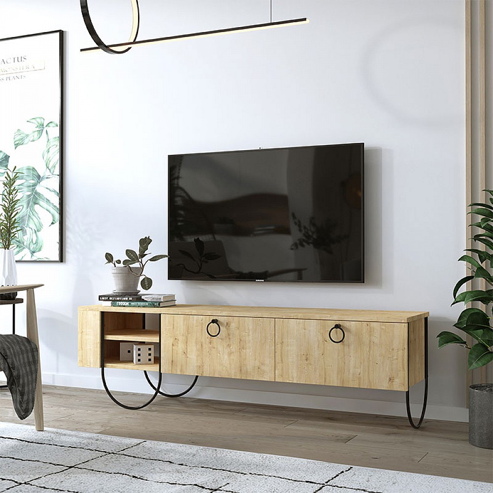 Έπιπλο τηλεόρασης Norfolk Megapap χρώμα φυσικό οξιάς 151x35x43εκ. Έπιπλο τηλεόρασης Norfolk Megapap χρώμα φυσικό οξιάς 151x35x43εκ.