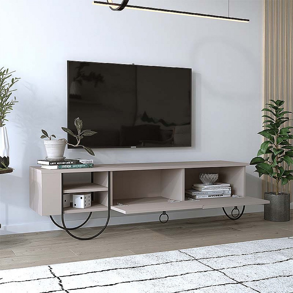 Έπιπλο τηλεόρασης Norfolk Megapap χρώμα ανοιχτή μόκα 151x35x43εκ. Έπιπλο τηλεόρασης Norfolk Megapap χρώμα ανοιχτή μόκα 151x35x43εκ.