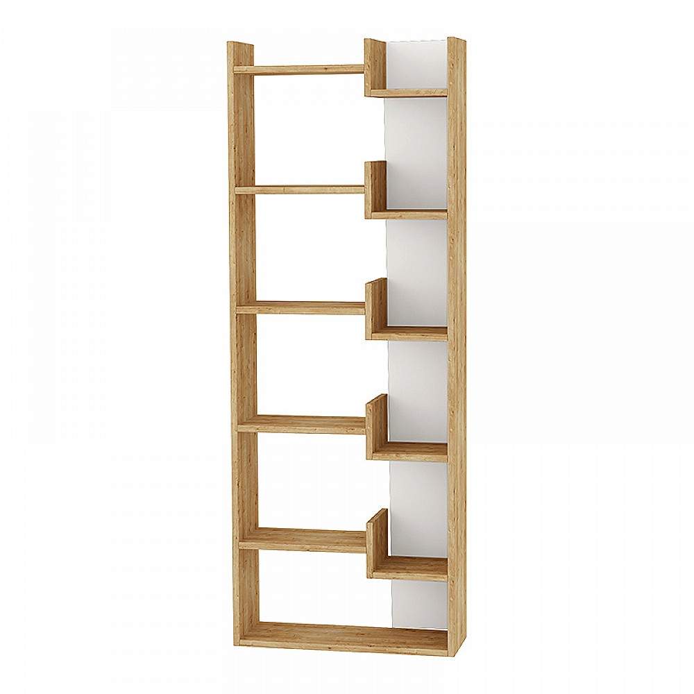 Βιβλιοθήκη Oppa Megapap χρώμα φυσικό οξιάς/λευκό 60x22x162εκ. Βιβλιοθήκη Oppa Megapap χρώμα φυσικό οξιάς/λευκό 60x22x162εκ.