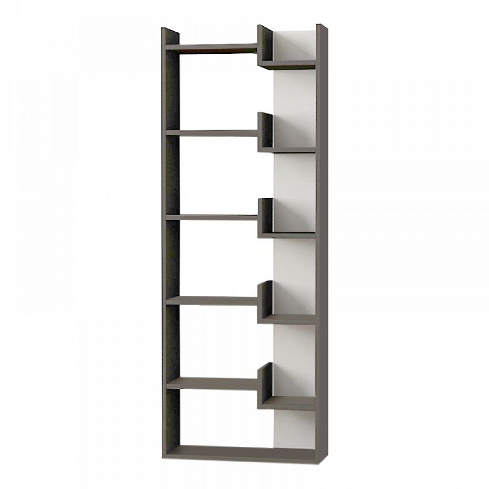 Βιβλιοθήκη Oppa Megapap χρώμα ανθρακί - λευκό 60x22x162εκ. Βιβλιοθήκη Oppa Megapap χρώμα ανθρακί - λευκό 60x22x162εκ.