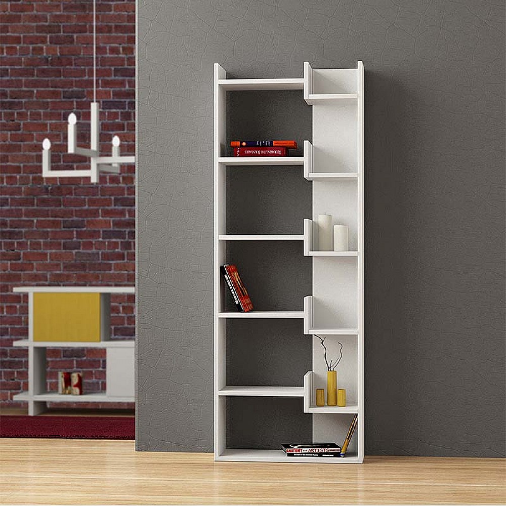 Βιβλιοθήκη Oppa Megapap χρώμα λευκό 60x22x162εκ. Βιβλιοθήκη Oppa Megapap χρώμα λευκό 60x22x162εκ.
