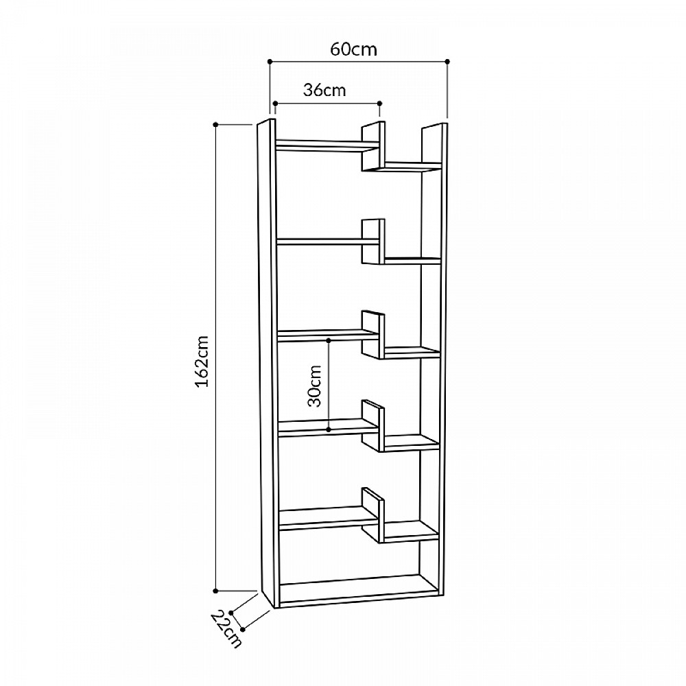 Βιβλιοθήκη Oppa Megapap χρώμα λευκό 60x22x162εκ. Βιβλιοθήκη Oppa Megapap χρώμα λευκό 60x22x162εκ.