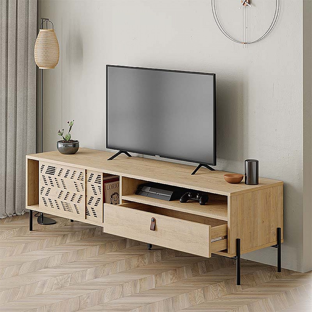 Έπιπλο τηλεόρασης Dionysos Megapap χρώμα φυσικό οξιάς 170x45x48,6εκ. Έπιπλο τηλεόρασης Dionysos Megapap χρώμα φυσικό οξιάς 170x45x48,6εκ.