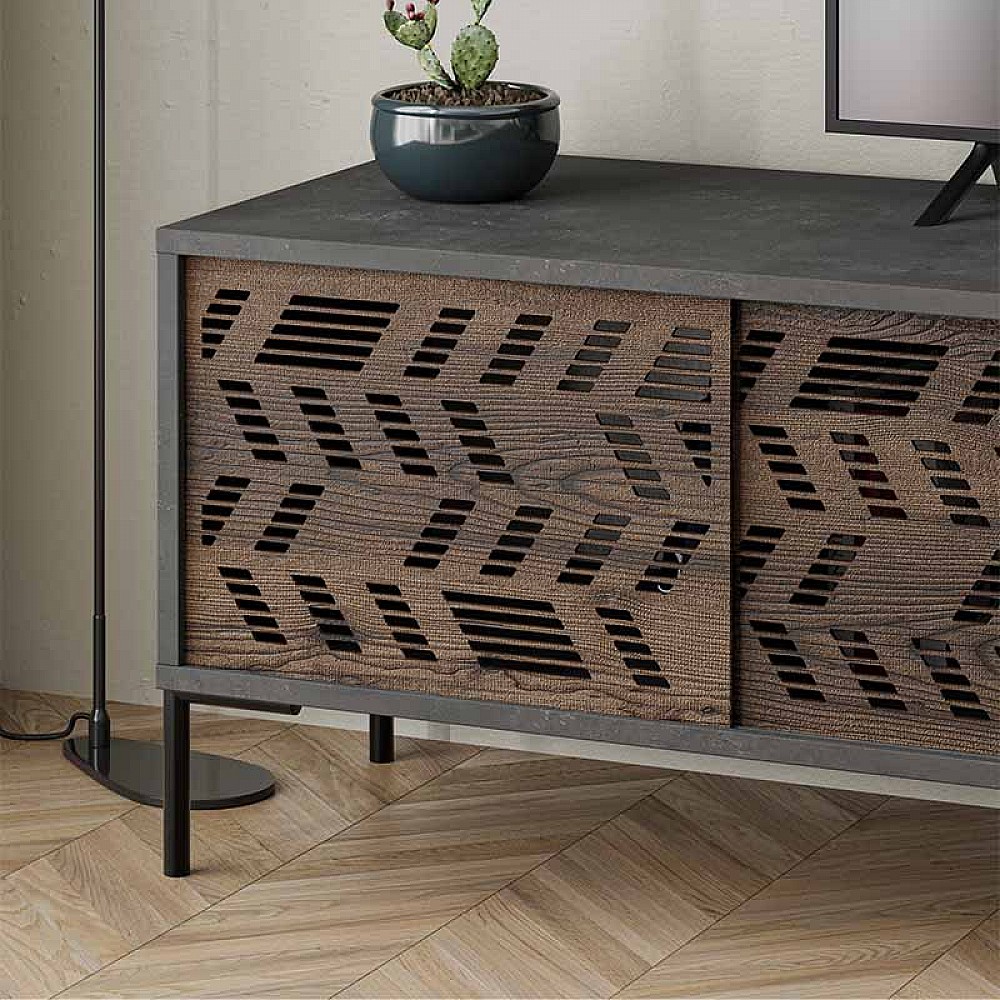 Έπιπλο τηλεόρασης Dionysos Megapap χρώμα γκρι ρετρό 170x45x48,6εκ. Έπιπλο τηλεόρασης Dionysos Megapap χρώμα γκρι ρετρό 170x45x48,6εκ.