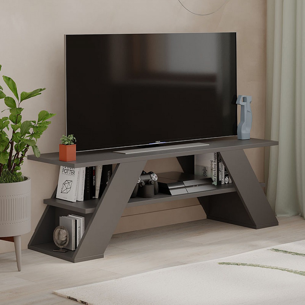 Έπιπλο τηλεόρασης Farfalla Megapap χρώμα ανθρακί 120x33,5x40εκ. Έπιπλο τηλεόρασης Farfalla Megapap χρώμα ανθρακί 120x33,5x40εκ.