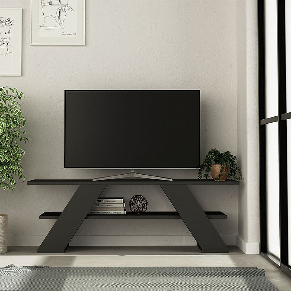 Έπιπλο τηλεόρασης Farfalla Megapap χρώμα ανθρακί 120x33,5x40εκ. Έπιπλο τηλεόρασης Farfalla Megapap χρώμα ανθρακί 120x33,5x40εκ.