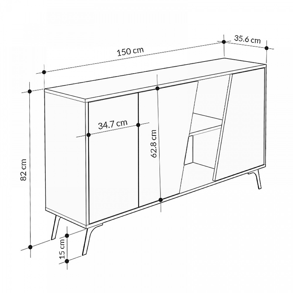 Μπουφές Fiona Megapap χρώμα φυσικό οξιάς - γκρι ρετρό 150x35,6x82εκ. Μπουφές Fiona Megapap χρώμα φυσικό οξιάς - γκρι ρετρό 150x35,6x82εκ.