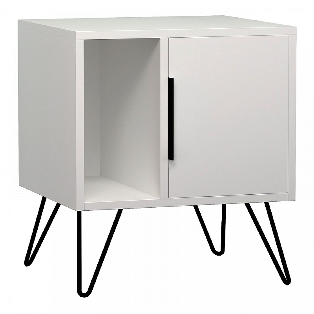 Κομοδίνο Glynn Megapap χρώμα λευκό 50,2x44,6x60εκ. Κομοδίνο Glynn Megapap χρώμα λευκό 50,2x44,6x60εκ.