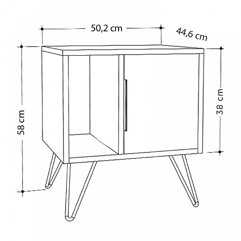 Κομοδίνο Glynn Megapap χρώμα λευκό 50,2x44,6x60εκ. Κομοδίνο Glynn Megapap χρώμα λευκό 50,2x44,6x60εκ.