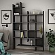 Βιβλιοθήκη Manco Megapap χρώμα ανθρακί 122x25,5x188εκ. Βιβλιοθήκη Manco Megapap χρώμα ανθρακί 122x25,5x188εκ.