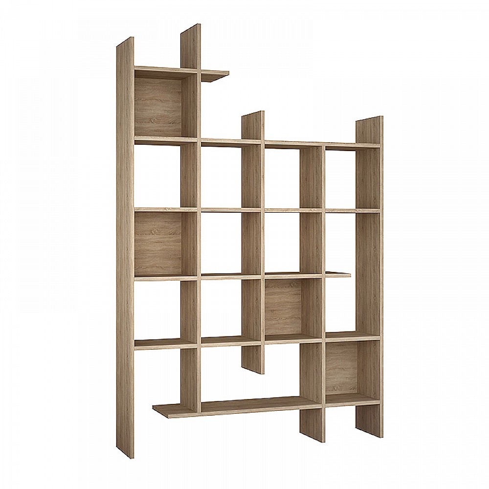Βιβλιοθήκη Manco Megapap χρώμα φυσικό οξιάς 122x25,5x188εκ.