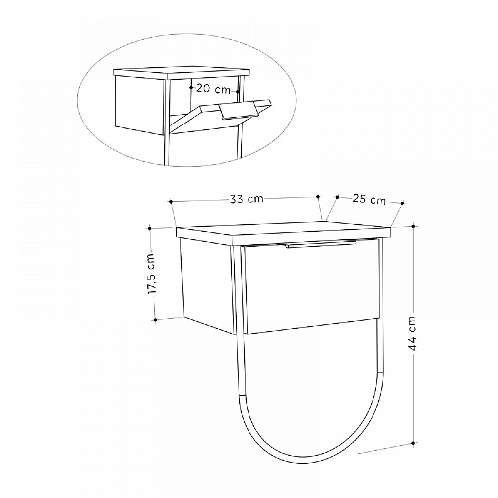 Κομοδίνο επιτοίχιο Norfolk Megapap χρώμα λευκό 33x25x44εκ. Κομοδίνο επιτοίχιο Norfolk Megapap χρώμα λευκό 33x25x44εκ.