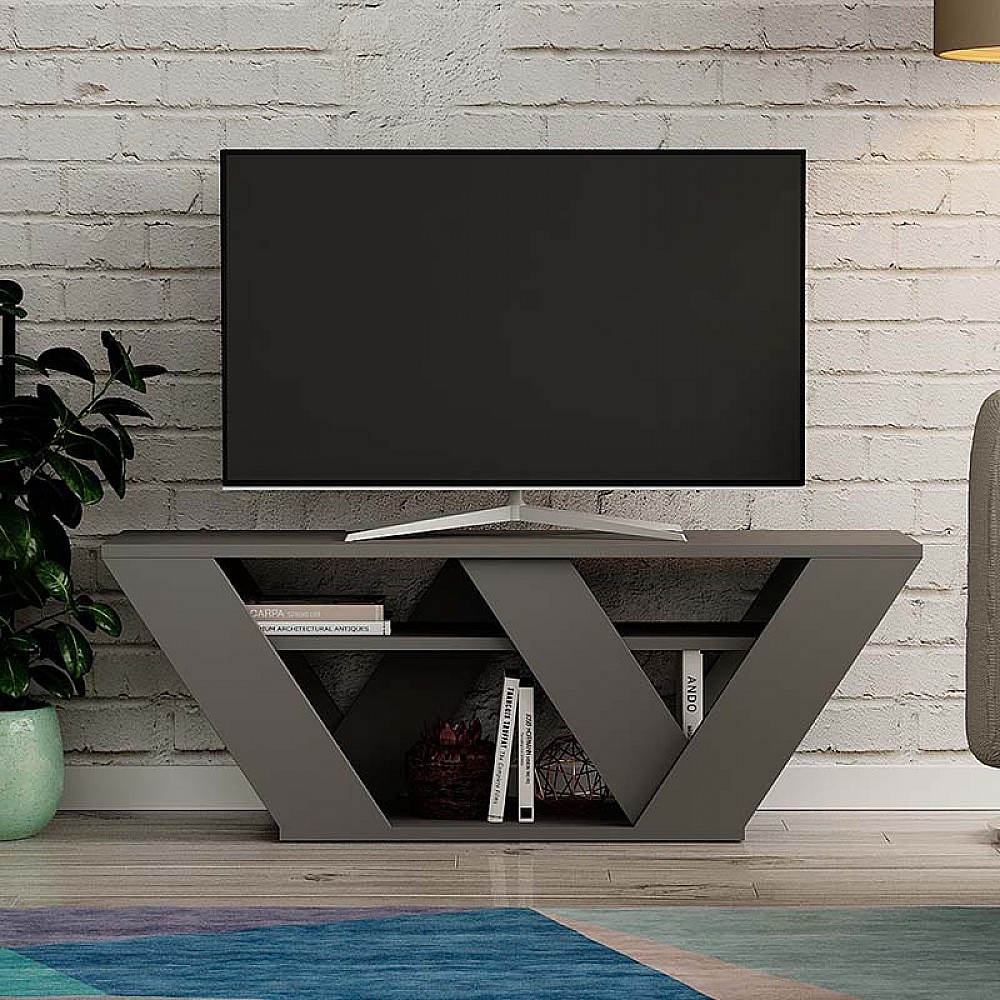 Έπιπλο τηλεόρασης Pipralla Megapap χρώμα ανθρακί 110x30x40εκ. Έπιπλο τηλεόρασης Pipralla Megapap χρώμα ανθρακί 110x30x40εκ.