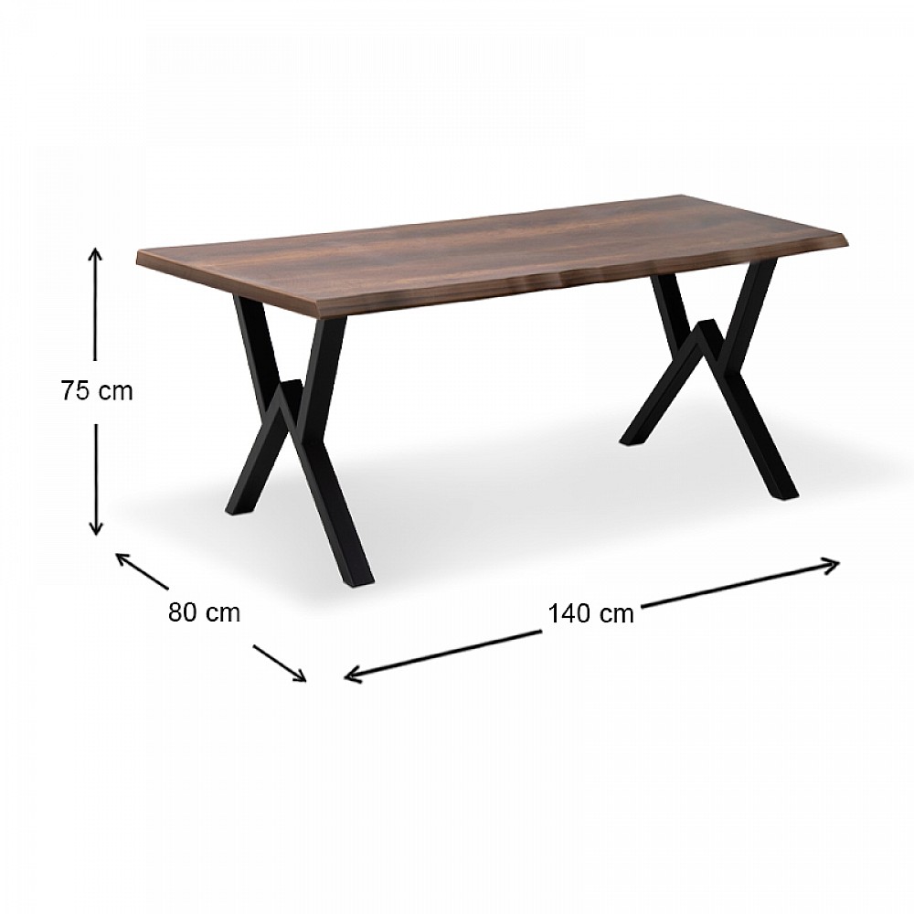 Τραπέζι Walter Megapap Mdf - μεταλλικό χρώμα καρυδί 140x80x75εκ. Τραπέζι Walter Megapap Mdf - μεταλλικό χρώμα καρυδί 140x80x75εκ.