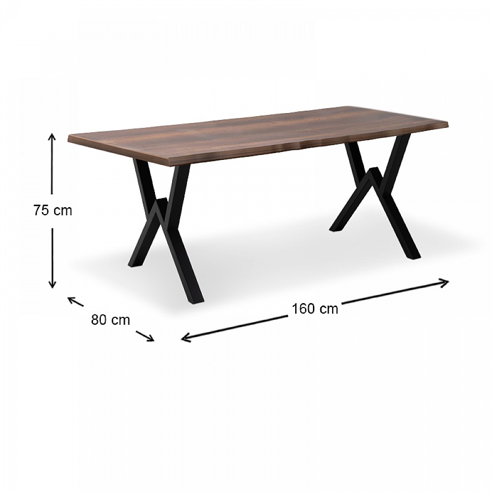 Τραπέζι Walter Megapap Mdf - μεταλλικό χρώμα καρυδί 160x80x75εκ. Τραπέζι Walter Megapap Mdf - μεταλλικό χρώμα καρυδί 160x80x75εκ.