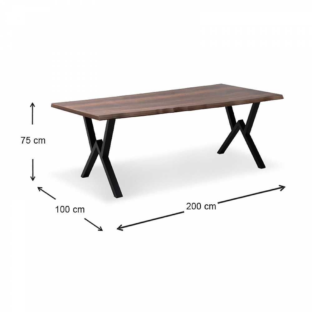 Τραπέζι Walter Megapap Mdf - μεταλλικό χρώμα καρυδί 200x100x75εκ. Τραπέζι Walter Megapap Mdf - μεταλλικό χρώμα καρυδί 200x100x75εκ.