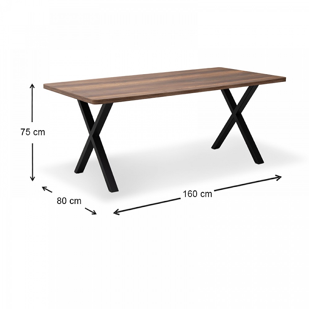 Τραπέζι Jeremy Megapap Mdf - μεταλλικό χρώμα καρυδί 160x80x75εκ. Τραπέζι Jeremy Megapap Mdf - μεταλλικό χρώμα καρυδί 160x80x75εκ.