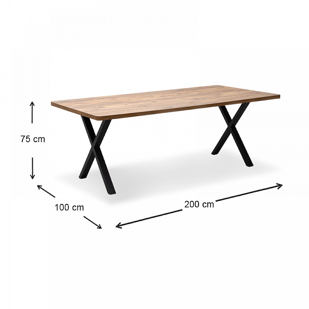 Τραπέζι Jeremy Megapap Mdf - μεταλλικό χρώμα ακακίας 200x100x75εκ. Τραπέζι Jeremy Megapap Mdf - μεταλλικό χρώμα ακακίας 200x100x75εκ.