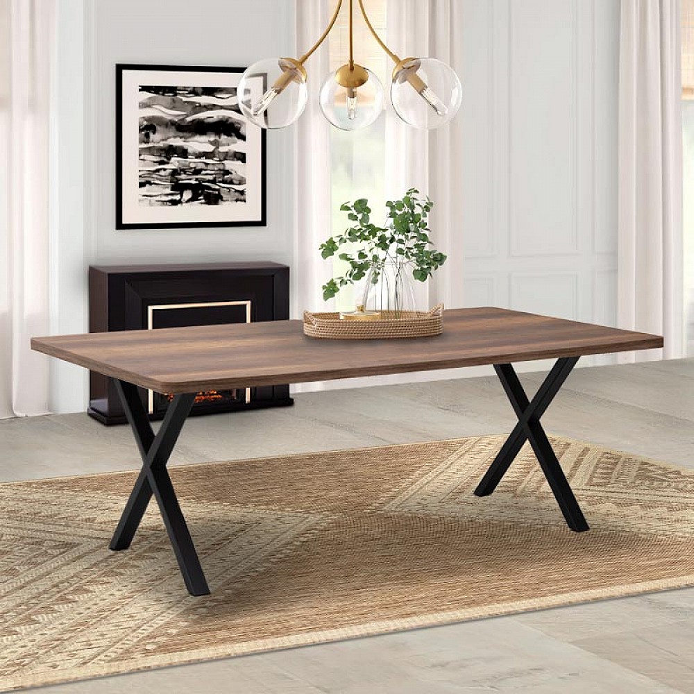 Τραπέζι Jeremy Megapap Mdf - μεταλλικό χρώμα καρυδί 200x100x75εκ. Τραπέζι Jeremy Megapap Mdf - μεταλλικό χρώμα καρυδί 200x100x75εκ.