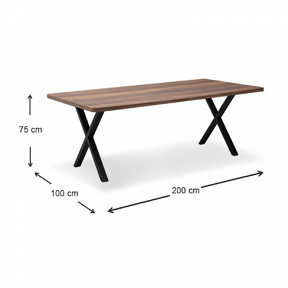 Τραπέζι Jeremy Megapap Mdf - μεταλλικό χρώμα καρυδί 200x100x75εκ. Τραπέζι Jeremy Megapap Mdf - μεταλλικό χρώμα καρυδί 200x100x75εκ.