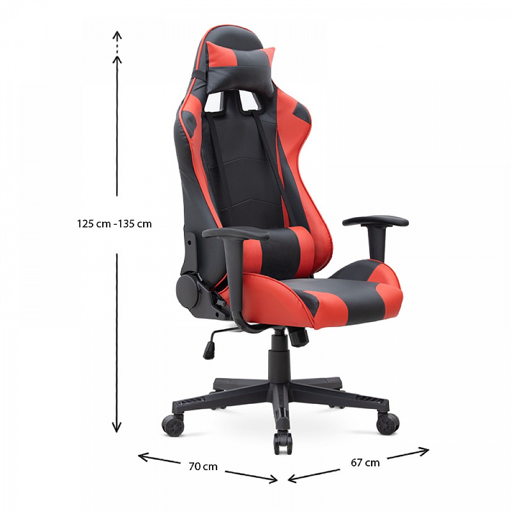 Καρέκλα γραφείου Gaming Alonso Megapap από τεχνόδερμα χρώμα κόκκινο - μαύρο 67x70x125/135 εκ. Καρέκλα γραφείου Gaming Alonso Megapap από τεχνόδερμα χρώμα κόκκινο - μαύρο 67x70x125/135 εκ.