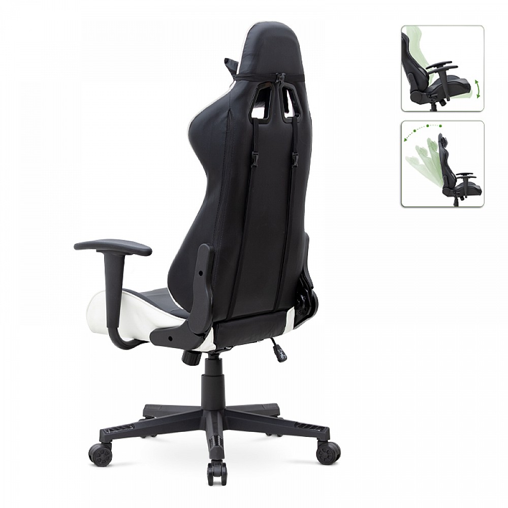 Καρέκλα γραφείου Gaming Alonso Megapap από τεχνόδερμα χρώμα λευκό - μαύρο 67x70x125/135 εκ. Καρέκλα γραφείου Gaming Alonso Megapap από τεχνόδερμα χρώμα λευκό - μαύρο 67x70x125/135 εκ.