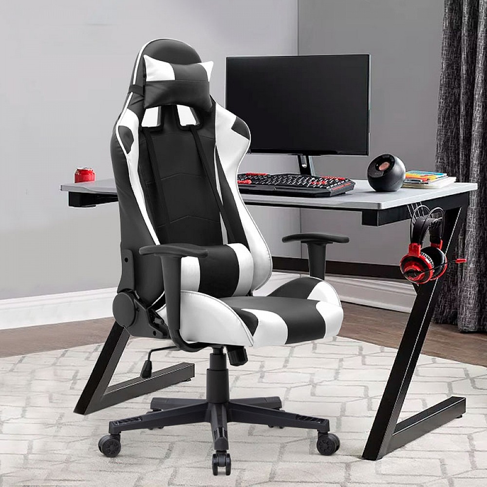 Καρέκλα γραφείου Gaming Alonso Megapap από τεχνόδερμα χρώμα λευκό - μαύρο 67x70x125/135 εκ. Καρέκλα γραφείου Gaming Alonso Megapap από τεχνόδερμα χρώμα λευκό - μαύρο 67x70x125/135 εκ.