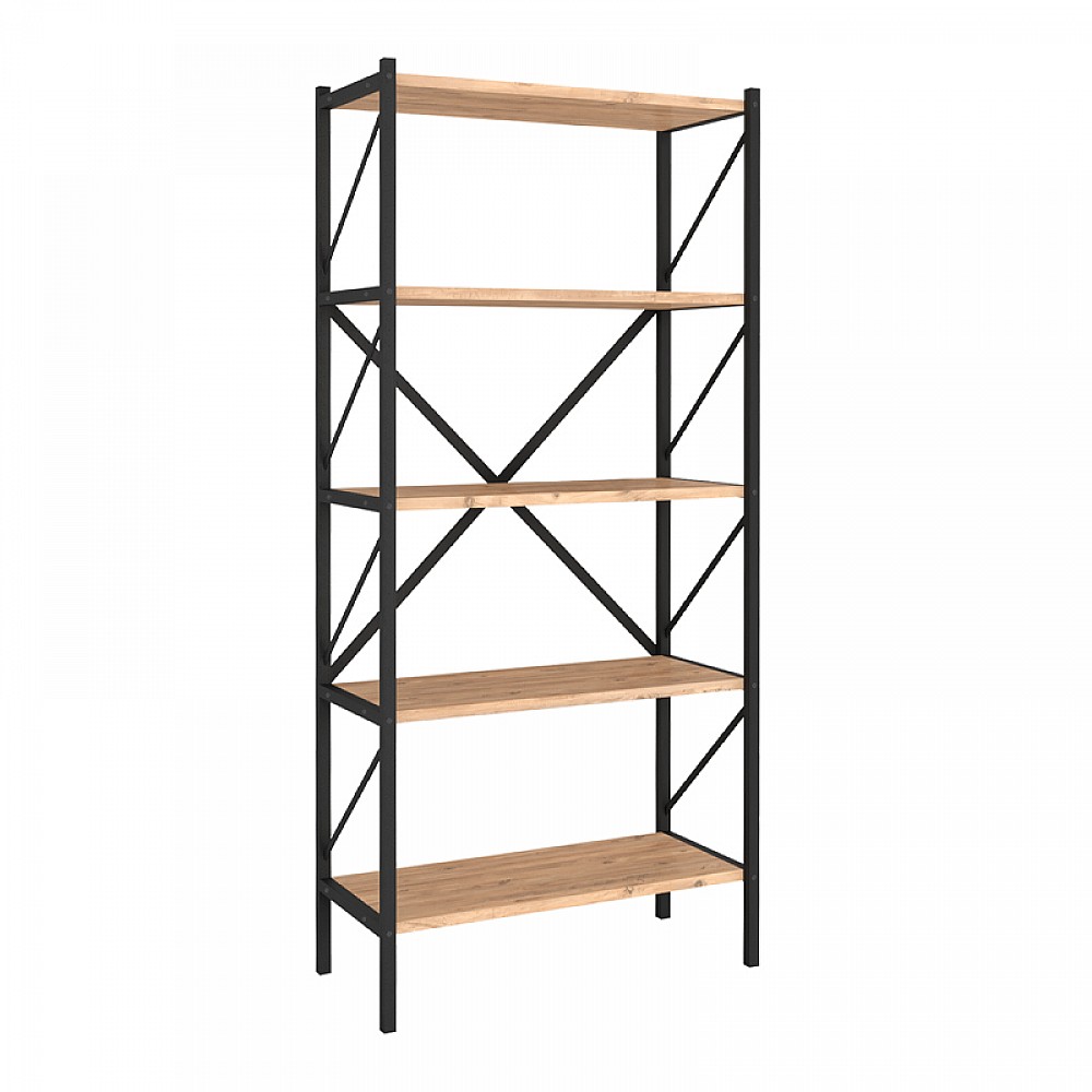Βιβλιοθήκη Jocasta Megapap μεταλλική - μελαμίνης χρώμα pine oak 66x34x160εκ. Βιβλιοθήκη Jocasta Megapap μεταλλική - μελαμίνης χρώμα pine oak 66x34x160εκ.