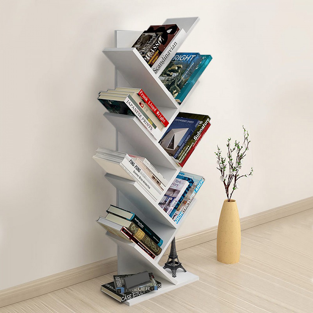 Βιβλιοθήκη μελαμίνης Milton Megapap χρώμα λευκό 44x22x121εκ. Βιβλιοθήκη μελαμίνης Milton Megapap χρώμα λευκό 44x22x121εκ.