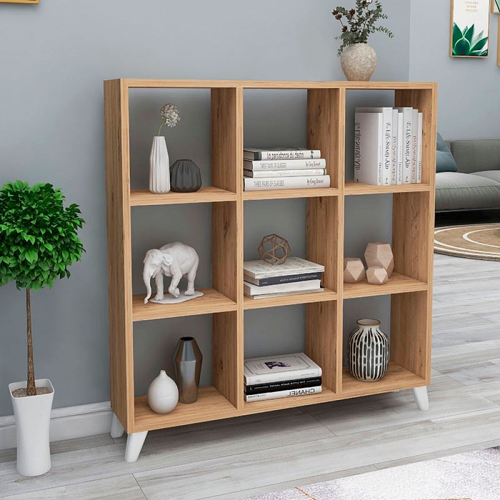 Βιβλιοθήκη μελαμίνης Saul Megapap χρώμα pine oak 88,2x20x88,2εκ. Βιβλιοθήκη μελαμίνης Saul Megapap χρώμα pine oak 88,2x20x88,2εκ.