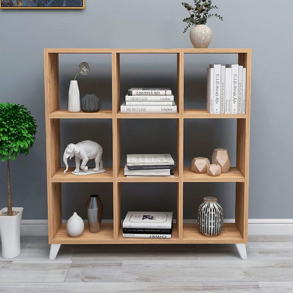Βιβλιοθήκη μελαμίνης Saul Megapap χρώμα pine oak 88,2x20x88,2εκ. Βιβλιοθήκη μελαμίνης Saul Megapap χρώμα pine oak 88,2x20x88,2εκ.