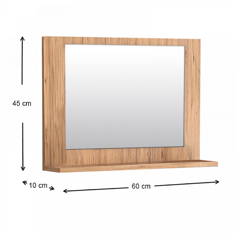 Καθρέφτης μπάνιου Devlin Megapap από μελαμίνη χρώμα pine oak 60x10x45εκ. Καθρέφτης μπάνιου Devlin Megapap από μελαμίνη χρώμα pine oak 60x10x45εκ.