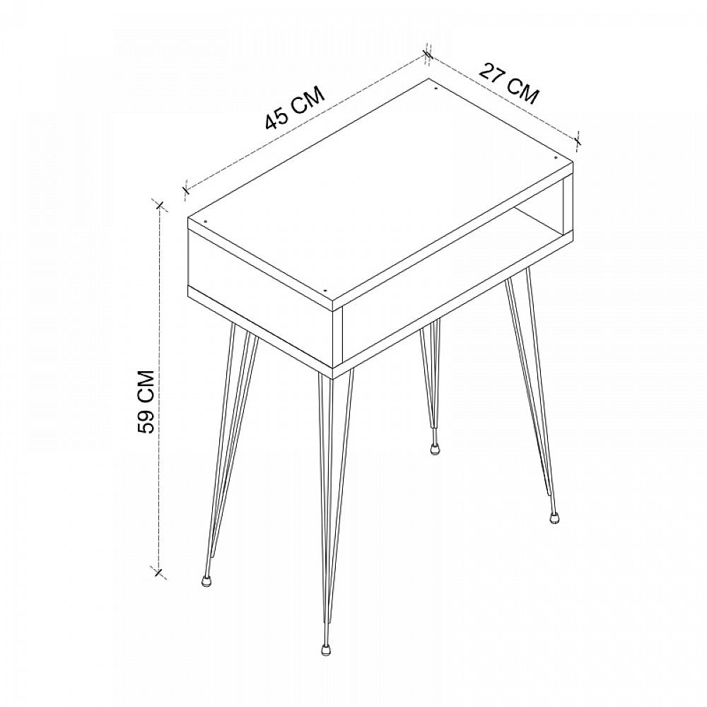 Κομοδίνο μελαμίνης Scott Megapap χρώμα ανθρακί 40x30x60εκ. Κομοδίνο μελαμίνης Scott Megapap χρώμα ανθρακί 40x30x60εκ.