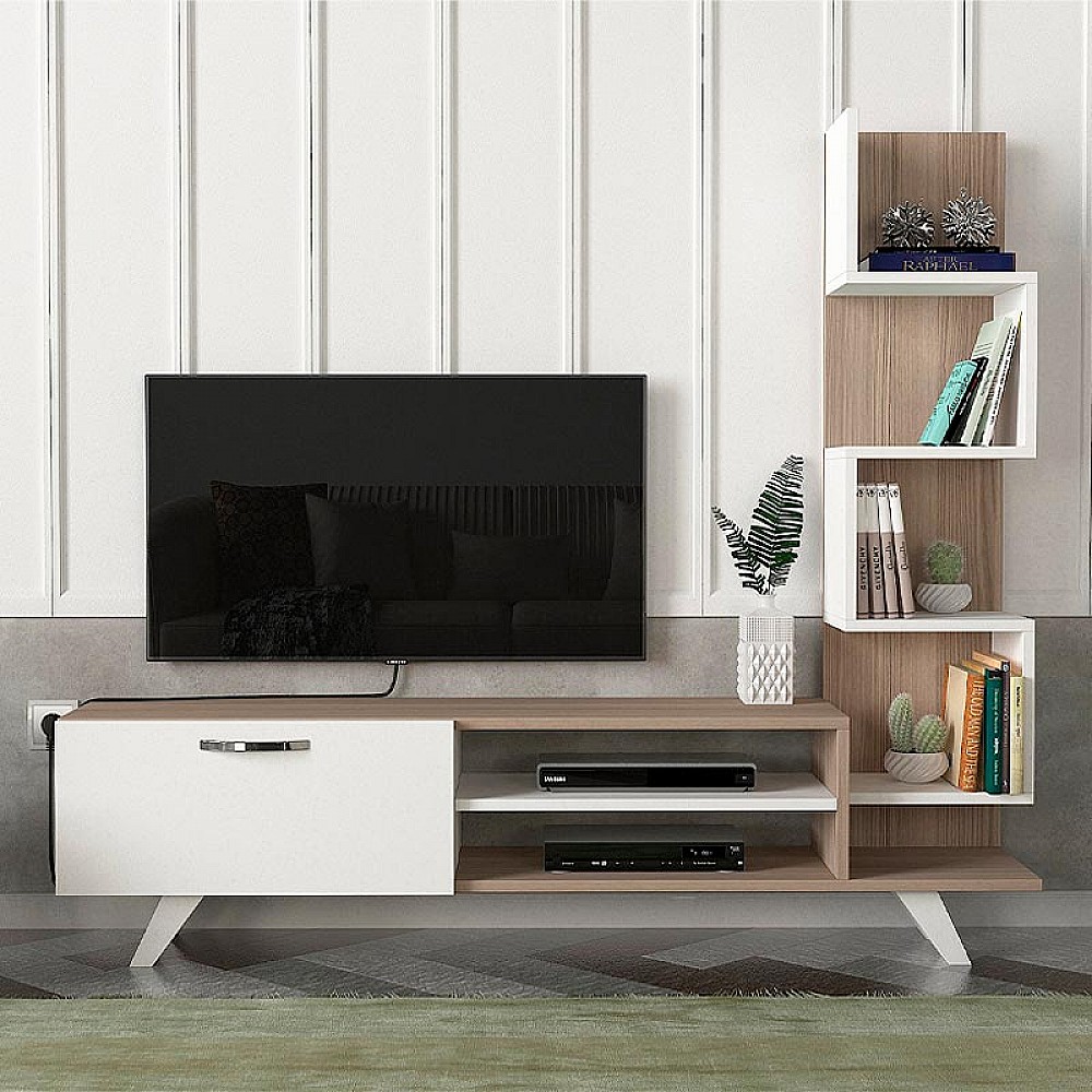 Έπιπλο τηλεόρασης Ceren Megapap χρώμα λευκό - cordoba 149,5x31x131,6εκ. Έπιπλο τηλεόρασης Ceren Megapap χρώμα λευκό - cordoba 149,5x31x131,6εκ.