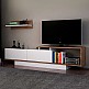 Έπιπλο τηλεόρασης Novara Megapap χρώμα λευκό - καρυδί 180x29,6x45εκ. Έπιπλο τηλεόρασης Novara Megapap χρώμα λευκό - καρυδί 180x29,6x45εκ.