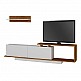 Έπιπλο τηλεόρασης Novara Megapap χρώμα λευκό - καρυδί 180x29,6x45εκ. Έπιπλο τηλεόρασης Novara Megapap χρώμα λευκό - καρυδί 180x29,6x45εκ.