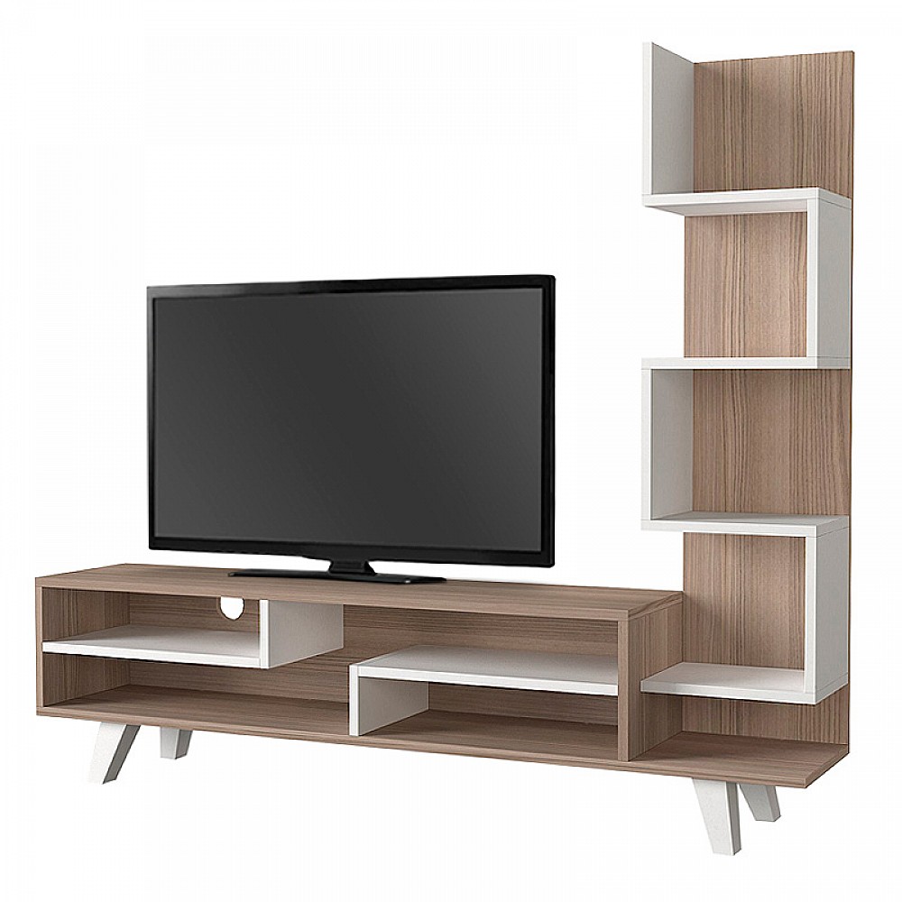 Έπιπλο τηλεόρασης Granada Megapap χρώμα λευκό - cordoba 149,5x29,5x120εκ.