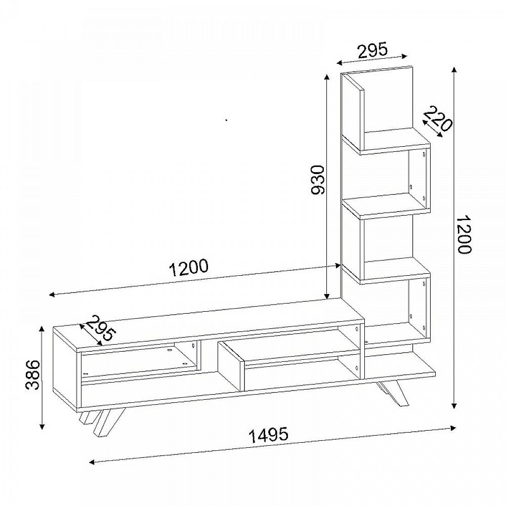Έπιπλο τηλεόρασης Granada Megapap χρώμα λευκό - cordoba 149,5x29,5x120εκ.