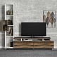 Σύνθεση τηλεόρασης Tulip Megapap χρώμα λευκό - καρυδί 160x29,5x160εκ. Σύνθεση τηλεόρασης Tulip Megapap χρώμα λευκό - καρυδί 160x29,5x160εκ.