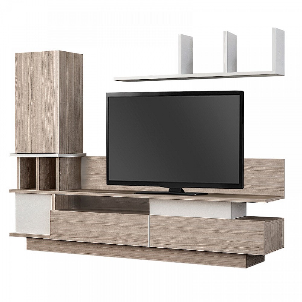 Σύνθεση τηλεόρασης Almeria Megapap χρώμα λευκό - cordoba 149x29,5x117εκ.