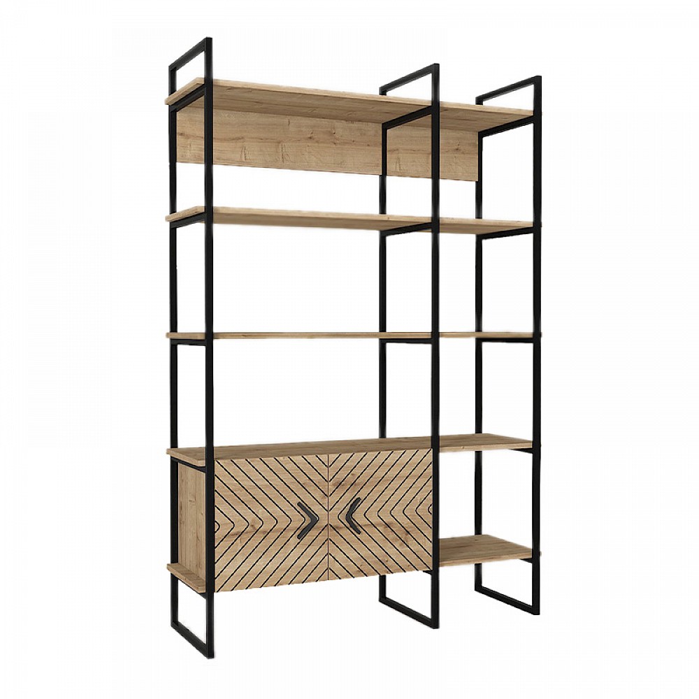 Βιβλιοθήκη Eduardo Megapap μεταλλική - μελαμίνης χρώμα sapphire oak 120x39x180εκ. Βιβλιοθήκη Eduardo Megapap μεταλλική - μελαμίνης χρώμα sapphire oak 120x39x180εκ.