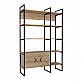 Βιβλιοθήκη Eduardo Megapap μεταλλική - μελαμίνης χρώμα sapphire oak 120x39x180εκ. Βιβλιοθήκη Eduardo Megapap μεταλλική - μελαμίνης χρώμα sapphire oak 120x39x180εκ.