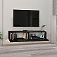 Έπιπλο τηλεόρασης επιτοίχιο Aristo Megapap από μελαμίνη με LED χρώμα μαύρο - εφέ μαρμάρου 135x31,6x25εκ.