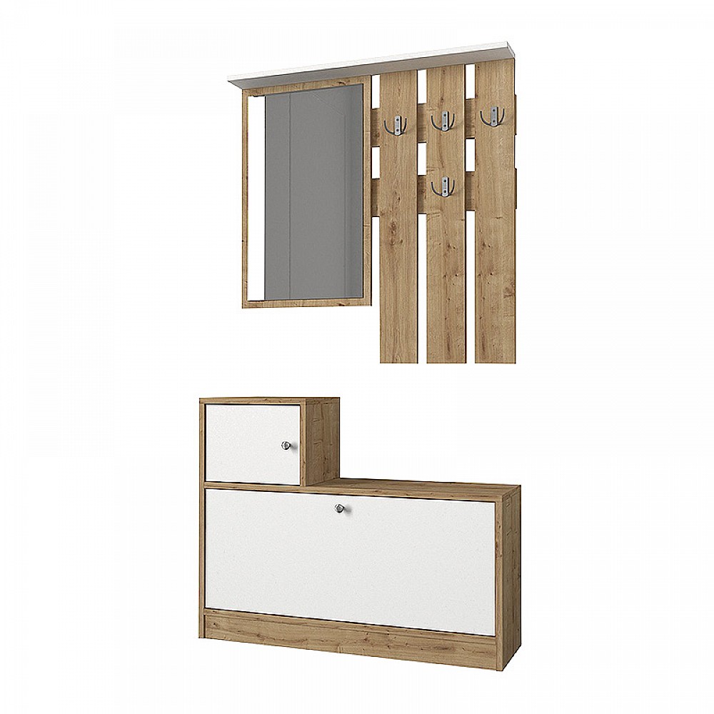 Έπιπλο εισόδου Galina Megapap χρώμα sapphire oak - λευκό 91,8x27x70εκ. Έπιπλο εισόδου Galina Megapap χρώμα sapphire oak - λευκό 91,8x27x70εκ.